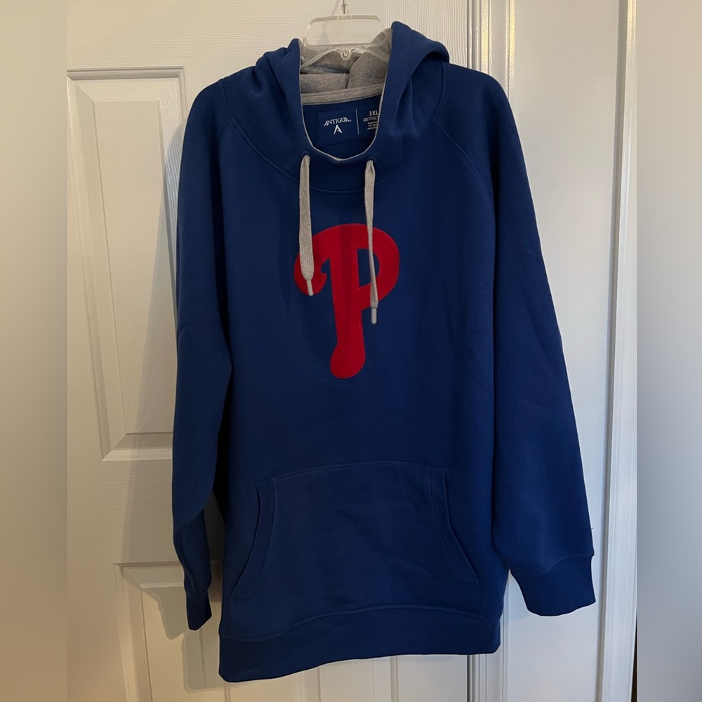 PHILLIES Blue Hoodie with Red Logo 3XL nwot